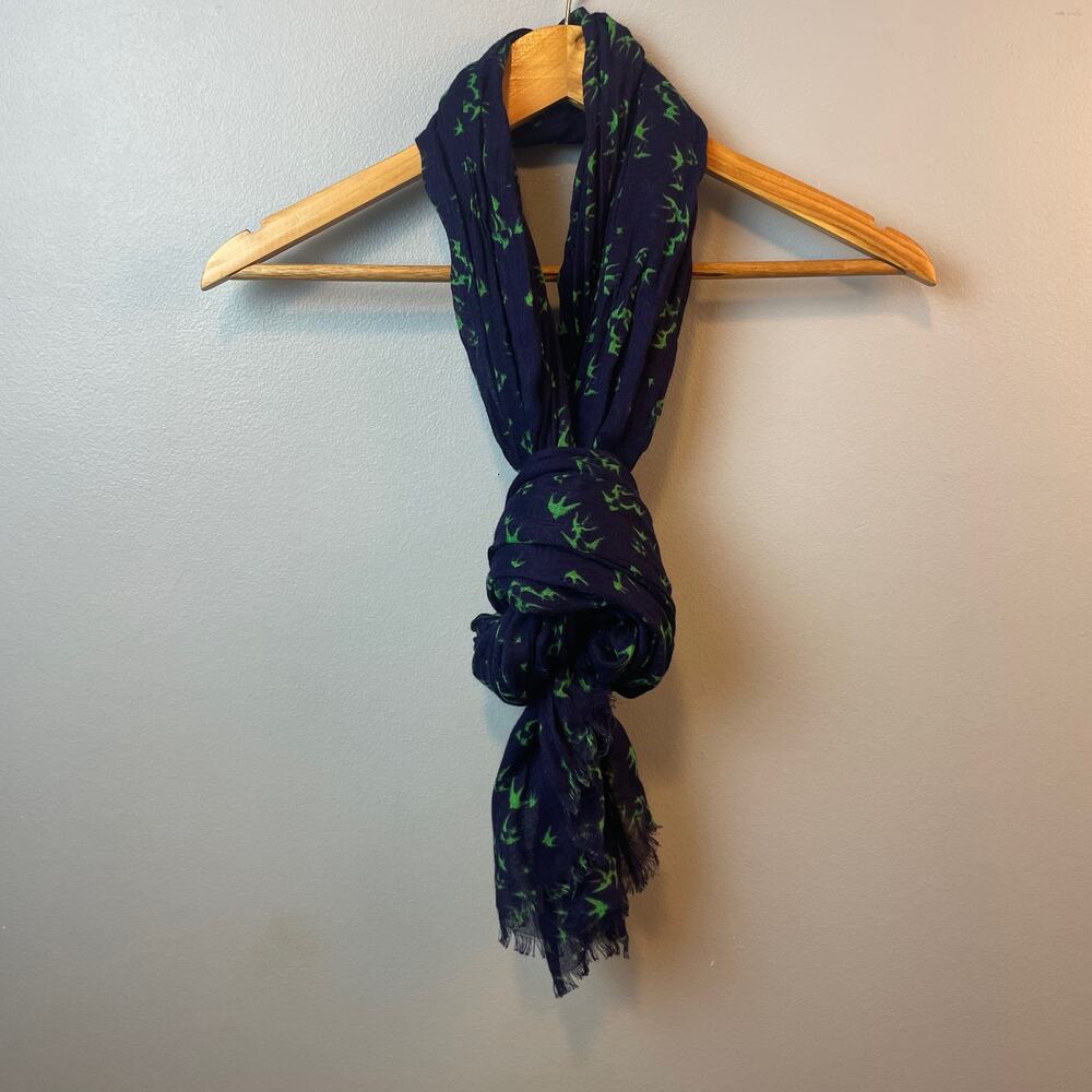 Blue Green Accent Scarf with flaw 82x31